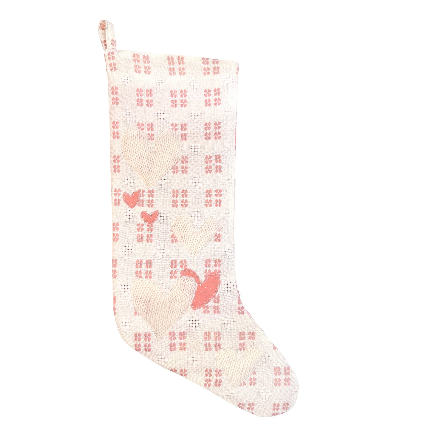 Vintage Weave Heart Stocking