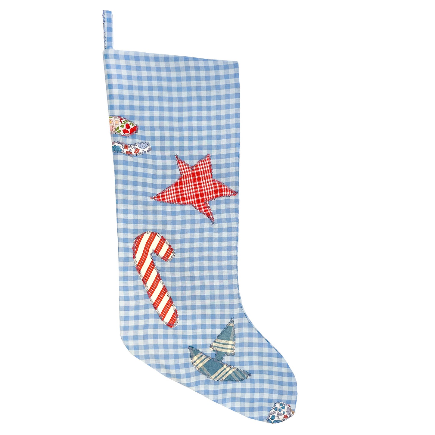 Blue Plaid Toyland Stocking